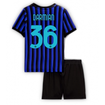 Billige Fotballdrakt Inter Milan Matteo Darmian #36 Replika Hjemmedraktsett Barn 2025-26 Kortermet (med bukser)